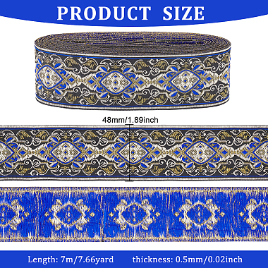 Ethnic Style Embroidery Polyester Ribbons(OCOR-WH0070-04C)-2