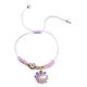 Flower Alloy Enamel Charm Bracelet(BJEW-JB09600)-2