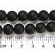Abalorios redondos esmerilado ágata negro natural hebras(G-N0151-11-10mm)-2