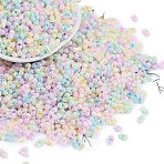 Glass Seed Beads, Round Hole, Peanut, Misty Rose, 3.5x6x3.5mm, Hole: 0.8mm, about 100pcs/10g(X1-SEED-K010-03M)