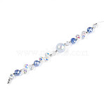 Glass and Acrylic and CCB Beads Strands, Mixed Shapes, for Jewelry Making, Faceted, Cornflower Blue, 10.8x8mm, Hole: 0.9mm, about 18pcs/strand, 7.09~7.48''(18~19cm)(MAK-T011-05C)