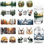 PVC DIY Heat Transfer Paper, for UV Sublimation Cup, Deer, 110x240mm, 10 style, 1pc/style, 10pcs/set(DIY-WH0517-076)