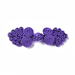 Handmade Chinese Frogs Knots Buttons Sets, Polyester Button, Blue Violet, 19~23x65~70x5mm(BUTT-WH0014-29J)