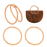 PandaHall Elite 4Pcs Rattan Bag Handle, Ring, Bag Replacement Accessories, Sandy Brown, 143x151x14mm(FIND-PH0004-78)