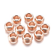 Alloy Spacer Beads, Lead Free & Cadmium Free, Rondelle, Rose Gold, 11.7x6mm, Hole: 7.5mm(PALLOY-F277-14RG-RS)