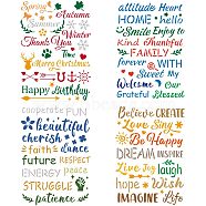 PET Hollow out Drawing Painting Stencils Sets for Kids Teen Boys Girls, for DIY Scrapbooking, School Projects, Word, 29.7x21cm, 4 sheets/set(DIY-WH0172-429)