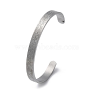 Carved Word Amulet 304 Stainless Steel Cuff Bangles, Stainless Steel Color, Inner Diameter: 2-1/8x2-3/8 inch(5.3x5.95cm)(BJEW-P307-04P)