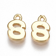 Brass Charms, Letter, Nickel Free, Real 18K Gold Plated, Letter.S, 8.5x5.5x1.5mm, Hole: 0.8mm(KK-S350-167S-G)