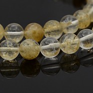 Round Glass Beads Strands, Gold, 6mm, Hole: 1mm, about 65pcs/strand,15.7 inch(G-P070-07-6mm)