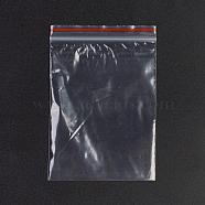 Plastic Zip Lock Bags, Resealable Packaging Bags, Top Seal, Self Seal Bag, Rectangle, Red, 10x7cm, Unilateral Thickness: 1.3 Mil(0.035mm)(OPP-G001-A-7x10cm)