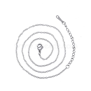 304 Stainless Steel Cable Chains Necklace for Men Women, Stainless Steel Color, Wide: 1.5mm, 15.75 inch(40cm)(NJEW-N050-A03-S15)