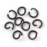 Iron Jump Rings, Open Jump Rings, Black, 17 Gauge, 8~8.5x1.2mm, Inner Diameter: 5~6mm(IFIN-F149-F12)