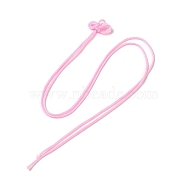 Nylon Lucky Knot Cord Amulet Yuki Pendant Decorations,  for Lucky Charm Knot, Pearl Pink, 392~400mm(AJEW-NH0001-01D)