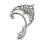 316 Surgical Stainless Steel Cuff Earrings, Fairy Ears, Left, Antique Silver, 65x50mm(EJEW-E300-05AS-01)