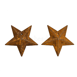 Rust Iron Pendants, Star, Saddle Brown, 42.5x45x4mm, Hole: 1.2mm(IFIN-WH0065-13)