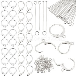 DIY Jewelry Kit, Inclduing  Leverback Earring Findings, Jump Ring and Eye Pins, Stainless Steel Color, 14.5x12x2mm, Hole: 1.2mm(DIY-BBC0003-01A)