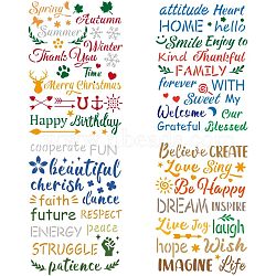PET Hollow out Drawing Painting Stencils Sets for Kids Teen Boys Girls, for DIY Scrapbooking, School Projects, Word, 29.7x21cm, 4 sheets/set(DIY-WH0172-429)