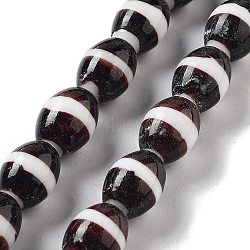 Handmade Lampwork Beads, Barrel, Coconut Brown, 19x14mm, Hole: 2mm, about 36pcs/strand, 26.38''(67cm)(LAMP-Z008-06F)