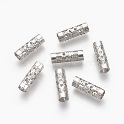 304 Stainless Steel Beads, Column, Stainless Steel Color, 12x4mm, Hole: 3mm(X-STAS-E441-03P)