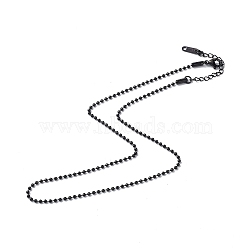 304 Stainless Steel Ball Chain Necklace for Men Women, Gunmetal, 15.91 inch(40.4cm)(NJEW-K245-017C)
