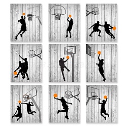 Chemical Fiber Oil Canvas Hanging Painting, Home Wall Decoration, Rectangle, Basketball Pattern, 250x200mm, 9pcs/set(AJEW-WH0403-002)
