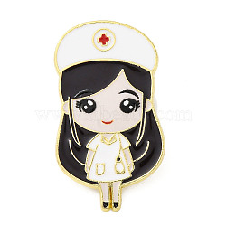 Medical Series Enamel Pins, Alloy Brooches for Backpack Clothes, Nurse, 35.5x20mm(JEWB-E039-02LG-02)