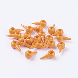 Basketball Wives Spike Beads, DIY Material for Basketball Wives Hoop Earrings, Orange, Size: about 16mm long, 8mm wide, 7mm thick, hole: 3mm, about 2400pcs/500g(SACR-S143-2)
