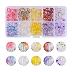 150Pcs 10 Colors Glass Beads, Round, Mixed Color, 8mm, Hole: 1.4mm, 15Pcs/color(GLAA-FS0001-24)