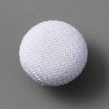 1-Hole Aluminum Buttons, with Polyester Covered, Clothes Coat Down Jacket Buckle, Platinum, White, 10x6mm, Hole: 0.8mm