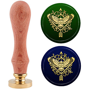 Brass Wax Seal Stamp with Handle, for DIY Scrapbooking, Owl Pattern, 3.5x1.18 inch(8.9x3cm)