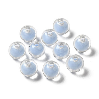 Transparent Acrylic Beads, Bead in Bead, Round, Light Steel Blue, 7.5x7mm, Hole: 2mm, about: 2083pcs/500g