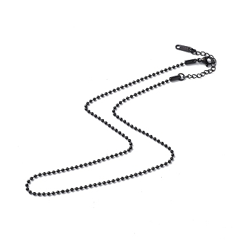304 Stainless Steel Ball Chain Necklace for Men Women, Gunmetal, 15.91 inch(40.4cm)