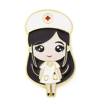 Medical Series Enamel Pins, Alloy Brooches for Backpack Clothes, Nurse, 35.5x20mm