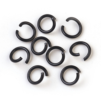 Iron Jump Rings, Open Jump Rings, Black, 17 Gauge, 8~8.5x1.2mm, Inner Diameter: 5~6mm