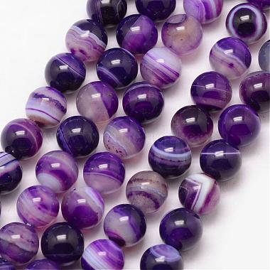 8mm Indigo Round Natural Agate Beads