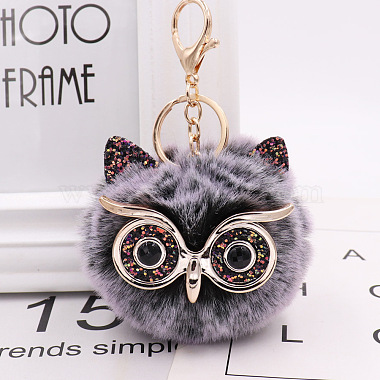 Dark Gray Owl Alloy+Other Material Keychain