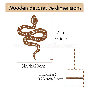 クリエイティブな天然木製壁掛け装飾(AJEW-WH0331-006)-2