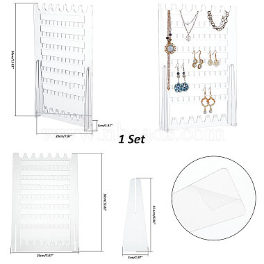 9-Tier Rectangle Transparent Acrylic Earring Display Organizer Stands(EDIS-WH0031-08)-6