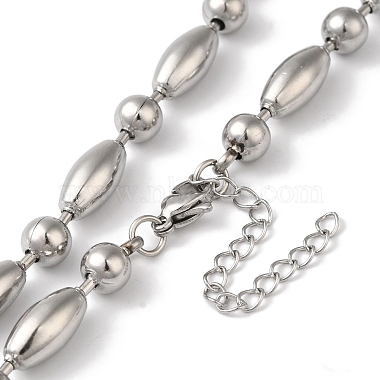 Collier de perles de riz en acier inoxydable anti-ternissement 304 pour femme(NJEW-B107-02P)-2