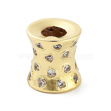 Clear Column Brass+Cubic Zirconia Beads