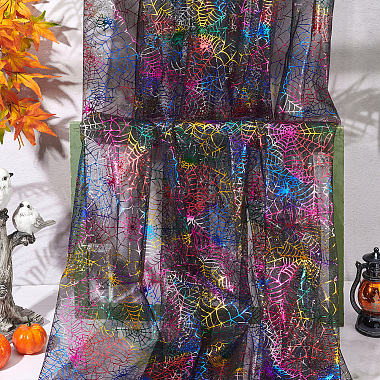 ハロウィンのクモの巣模様のポリエステルメッシュ生地(DIY-WH0496-75)-5