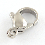 Tarnish Resistant Polished 316 Surgical Stainless Steel Lobster Claw Clasps, Parrot Trigger Clasps, Stainless Steel Color, 12x7x3.5mm, Hole: 1mm(X-STAS-R072-13A)