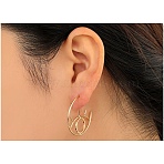 Brass Stud Earrings for Women, Eye, Real 18K Gold Plated, 1.5x34~34.5mm(KK-CBA866A-07G)