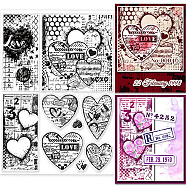 PVC Stamps, for DIY Scrapbooking, Photo Album Decorative, Cards Making, Stamp Sheets, Film Frame, Heart, 21x14.8x0.3cm(DIY-WH0371-0085)