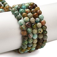 Natural Turquoise Beads Strands, Round, 4mm, Hole: 1.2mm, about 94pcs/strand, 17.72''(45cm)(G-H034-A01-01)