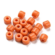Opaque Acrylic Beads, Column, Dark Orange, 6.5x5mm, Hole: 2mm, about 3000pcs/500g(OACR-B013-25E)