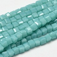 Faceted Cube Glass Beads Strands, Sky Blue, 2.5x2.5x2.5mm, Hole: 0.5mm, about 185pcs/strand, 15.7 inch(X-EGLA-J133-C06)