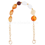 Resin Imitation Agate Bead Bag Handles, with Alloy Chain & Lobster Claw Clasp, for Bag Straps Replacement Accessories, Colorful, 45.6~45.8cm(FIND-WH0191-21B)
