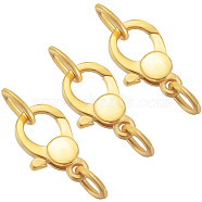 3Pcs 925 Sterling Silver Lobster Claw Clasps with Jump Rings, Golden, 9x6x2mm(STER-BBC0006-98B)