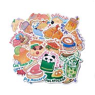 Cartoon Animal & Food Paper Stickers Set, Waterproof Adhesive Label Stickers, for Water Bottles, Laptop, Luggage, Cup, Computer, Mobile Phone, Skateboard, Guitar Stickers Decor, Mixed Color, 3.5~8x3.6~5.9x0.02cm, 50pcs/bag(DIY-M031-51)